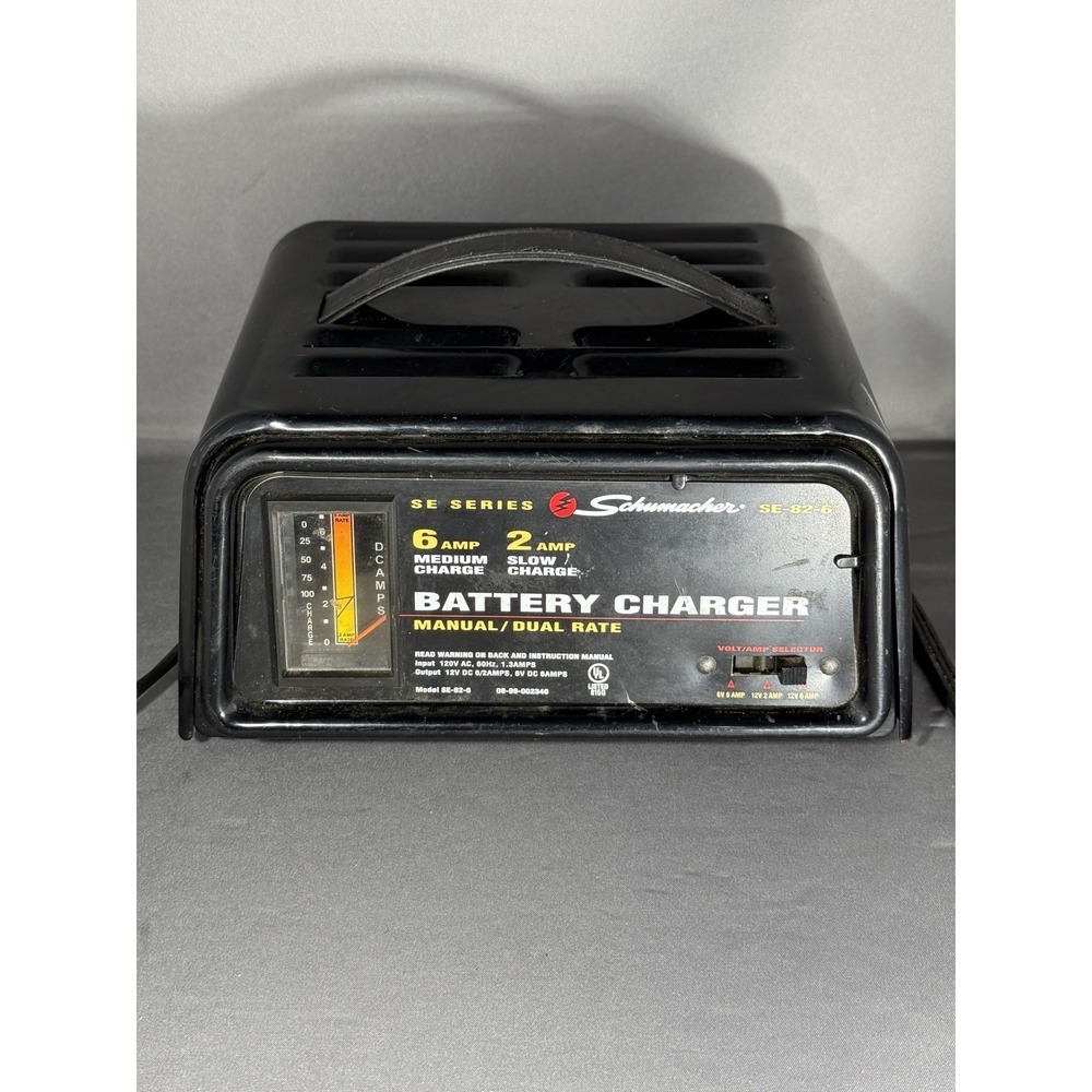 Schumacher SE Series 6/2Amp 6/12V Dual/Manual Rate Battery Charger Model SE-82-6
